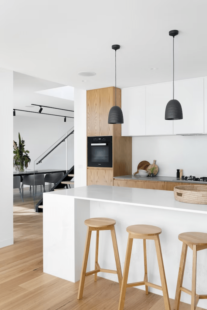 The interior design of a kitchen
